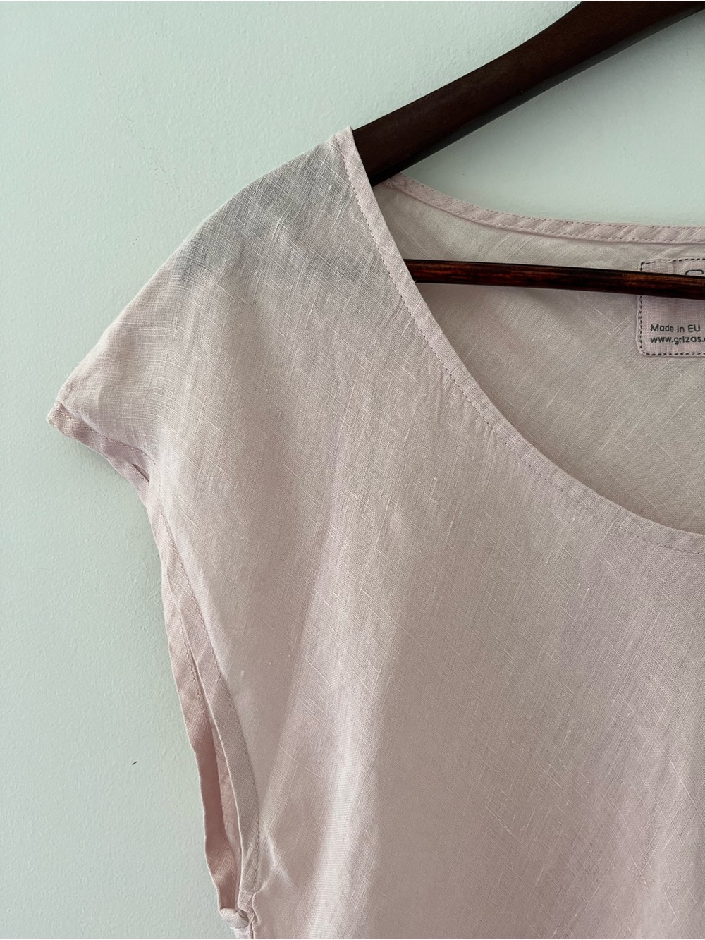 Grizas 100% Linen Blush Pink Relaxed Fit Top Size M European Linen - Picture 3 of 5